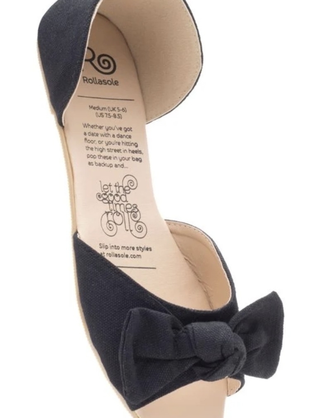 ROLLA'S Women's Black Bow D'Orsay Flat